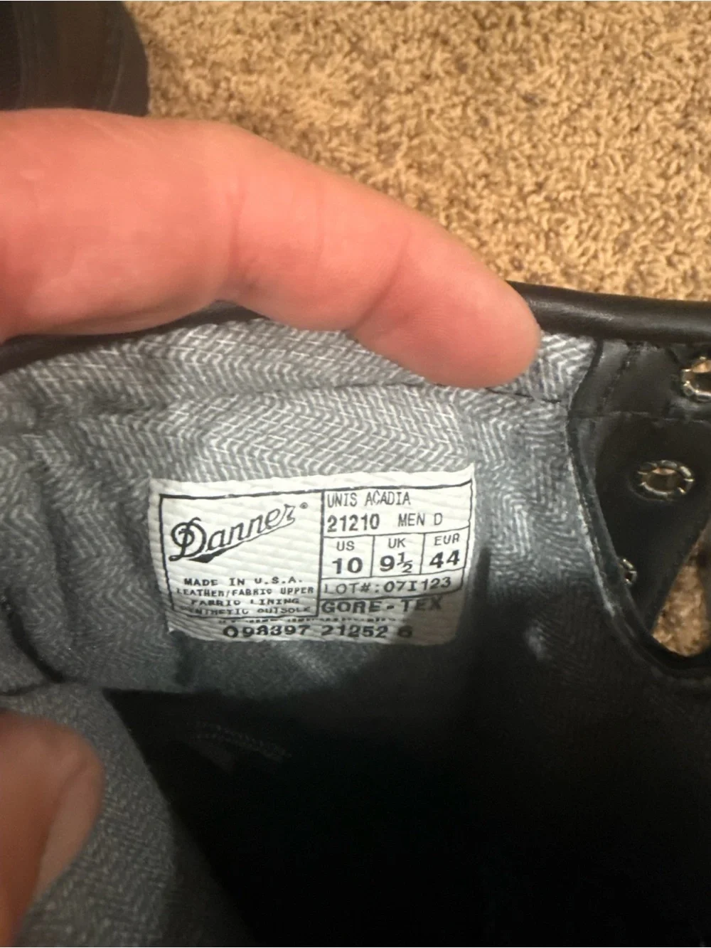 Danner Black Leather & Textile Combat Boot